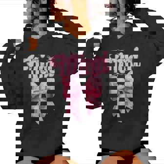 Mother's Day Coquette Bow Family Matching Groovy Pink Mimi Women Hoodie - Thegiftio UK