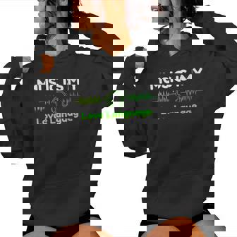 Music Is My Love Language Headphones Heartbeat Music Lover Women's Hoodie - Monsterry