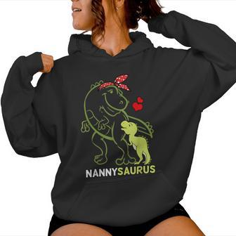 Nannysaurus Nanny Tyrannosaurus Dinosaur Baby Mother's Day Women Hoodie - Thegiftio UK
