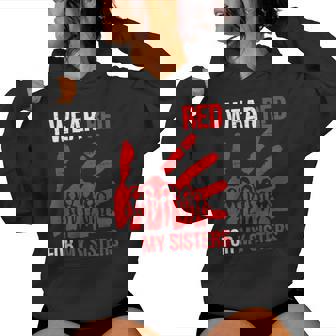 Native America Mmiw Awareness I Wear Red For Sister Women Hoodie | Seseable UK