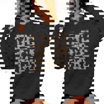 Neutral Checkerboard Daisy Flowers Retro Boho Floral Women Women Hoodie - Seseable