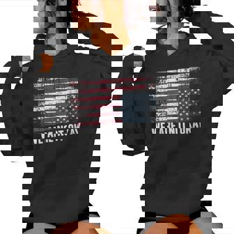 We Are Not Okay Distressed Upside Down Flag Protest Women Hoodie | Seseable CA