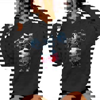 Panda Halterofilia Fitness Gimnasio Entrenamiento Sudadera con capucha para mujer - Regaloses