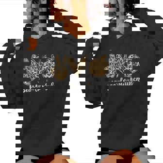 Peace Love Lunch Lady Cafeteria Worker Women Hoodie | Seseable CA
