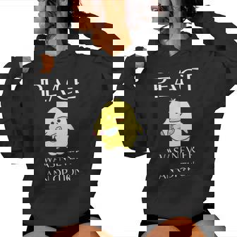 Peace Was Never An Option Duck With Knife Duck With Knife Women Hoodie - Monsterry