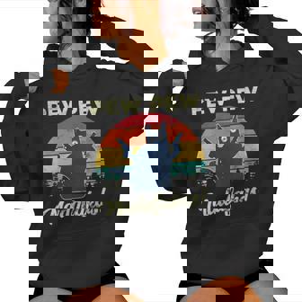 Pew Pew Madafakasintage Gato Loco Divertido Cuello Sudadera con capucha para mujer - Regaloses
