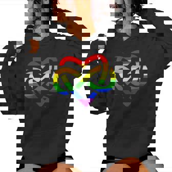 Polyamory Infinity Heart Symbol Gay Pride Flag LGBTQ Women's Hoodie - Monsterry