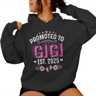 Promoted To Gigi Est 2025 Floral Mother's Day Women Hoodie - Thegiftio UK