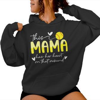 Proud Softball Pitcher Mom Of A Softball Pitcher Mama Women Hoodie - Thegiftio UK