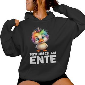 Psychisch Am Ente Crazy Duckintage Party Motif Kapuzenpullover für Damen - Geschenkecke