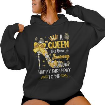 A Queen Was Born In January Happy Birthday Kapuzenpullover für Damen - Geschenkecke