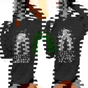 Rainbow In March We Wear Green Cerebral Palsy Awareness Women Hoodie | Mazezy