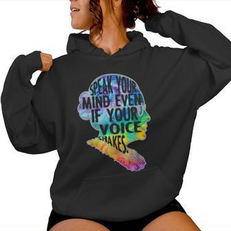 Rbg Speak Your Mind Even If Your Voice Shakes Tie Dye Women Hoodie - Thegiftio UK