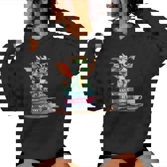 Read Books Be Kind Stay Weird Dragon Book Bookworm Women's Hoodie - Monsterry