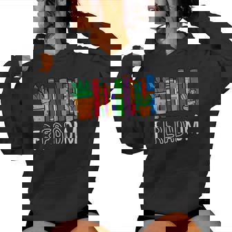 Reading Freadom Freedom Book Lover Bookworm Men Women Kids Women's Hoodie - Monsterry