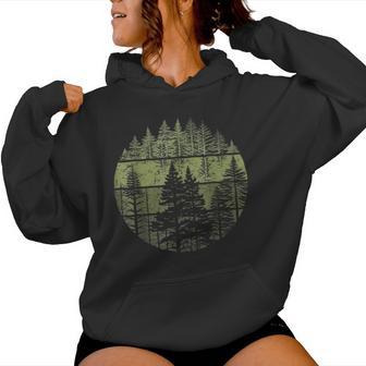Retro Forest Trees Nature Outdoors Women Men Vintage Graphic Women's Hoodie - Monsterry