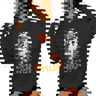 Retro Halloween Shirts For Men Women Bruh Ghost Halloween Women's Hoodie - Monsterry