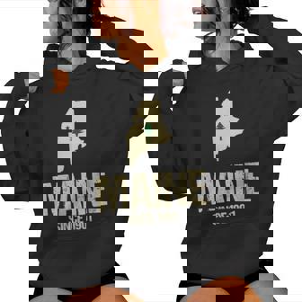Retro Maine Pine Tree State Pride Vintage 1901 Flag Women's Hoodie - Monsterry