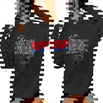 Retro Spider Momd Family Birthday Boy Party Mother's Day Women Hoodie | Seseable CA