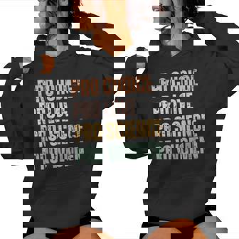Retro Vintage Pro Choice Pro Love Pro Science Pro Women Women Hoodie | Seseable UK