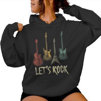 Lets Rock N Roll Guitar Retro Women's Kapuzenpullover für Damen - Geschenkecke