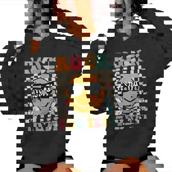 Rock The Test Testing Day Retro Motivational Teacher Student Women Hoodie | Seseable CA