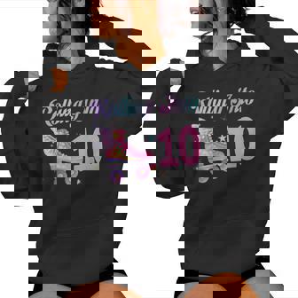 Rolling Into 10 Years Roller Skate 10th Birthday Girl Party Women's Hoodie - Monsterry