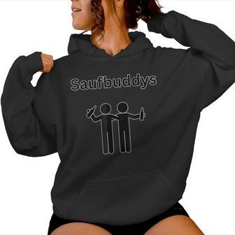 Saufen Saufbuddy Beer Alcohol Party Sauf Saying S Kapuzenpullover für Damen - Geschenkecke