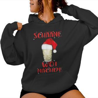 Schääne Woi Nachde Woinachde Christmas Wine Riesling Kapuzenpullover für Damen - Geschenkecke