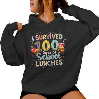 School Cafeteria Worker Lunch Lady 100 Days Of Lunch Woman Women Hoodie - Monsterry