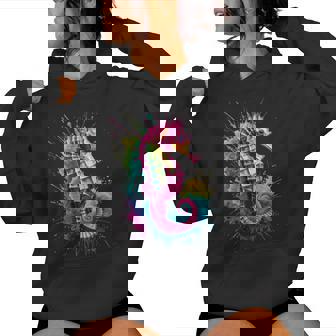 Seahorse Men Woman Colorful Watercolor Seahorse Women's Hoodie - Monsterry