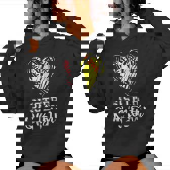 Sister Of Both Baseball Softball Sister Women Hoodie - Seseable