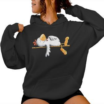 Sleeping Chicken I Hen Bird Fun I Chicken Dream Kapuzenpullover für Damen - Geschenkecke