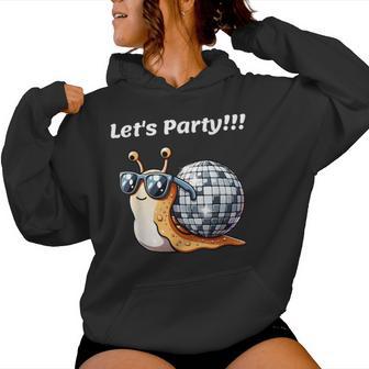 Snail's Disco Lover Groovy Party Snail With Disco Ball Kapuzenpullover für Damen - Geschenkecke