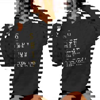 So Happy I Have Three Girls Mom Three Girls Dad Saying Women Hoodie - Thegiftio