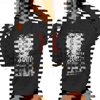 Softball Baseball Lala Heart Leopard Print Mother's Day Women Hoodie - Seseable