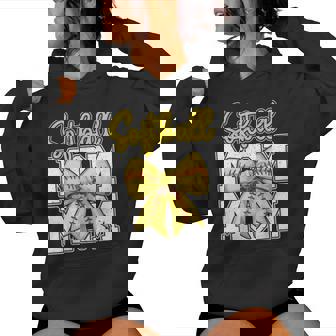 Softball Mom Coquette Bow Sport Mama Women Hoodie - Thegiftio