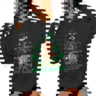 St Patrick's Day Not Lucky Simply Blessed Afro Black Women Women Hoodie - Thegiftio