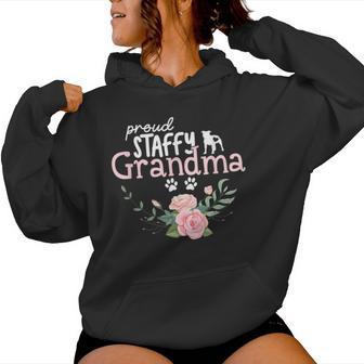 Staffy Grandma Dog Lovers Dog Mom Women Hoodie - Thegiftio UK