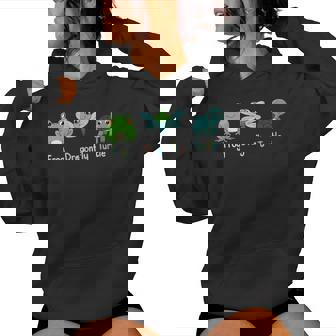 Subtle Political Humor Frog Dragonfly Turtle Women Hoodie | Mazezy
