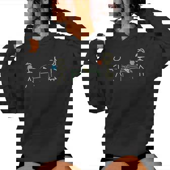 Table Tennis Stick Figure Ping Pong Sports Competition Women's Hoodie - Monsterry