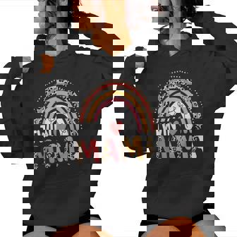 Twin Mama Leopard Rainbow New Mom Of Twins Women Hoodie | Mazezy
