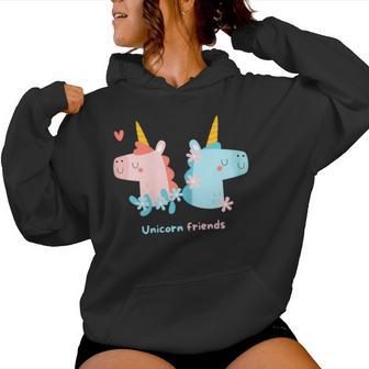 Unicorn Friends Einhorn Freunde Mädchen Kinder Kapuzenpullover für Damen - Geschenkecke