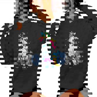 Unicornio Levantamiento De Pesas Camisa Deadlift Fitness Gym Es Sin Mangas Sudadera con capucha para mujer - Regaloses