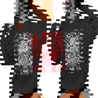 Valentine Vibes Hippie Valentines Day For Girl Womens Women Hoodie | Mazezy