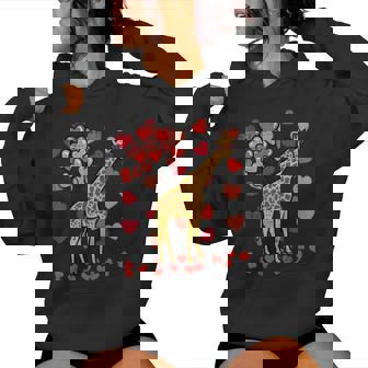 Valentines Day Giraffe Animal Boys Girls Kid Youth Men Women Women's Hoodie - Monsterry