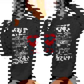Valentines Day Twin Boys Or Twin Girls Heart Brother Sister Women Hoodie | Mazezy