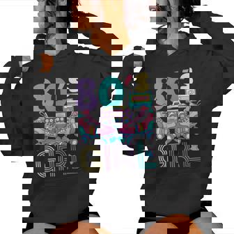 Vibrant 80'S Girl Retro Roller Skates Throwback Vibe Womens Women Hoodie | Seseable CA