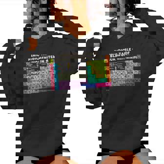 Vintage Color Periodic Table Of Black In Stem Science Women Hoodie | Mazezy