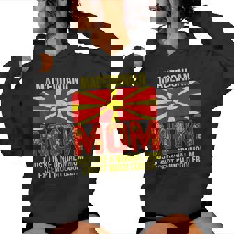 Vintage Macedonian Mom North Macedonia Flag For Mother's Day Women Hoodie - Thegiftio UK